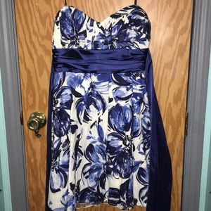 Blue and White Mini Dress